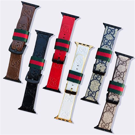 apple watch band gucci black leather|Gucci Apple Watch band original.